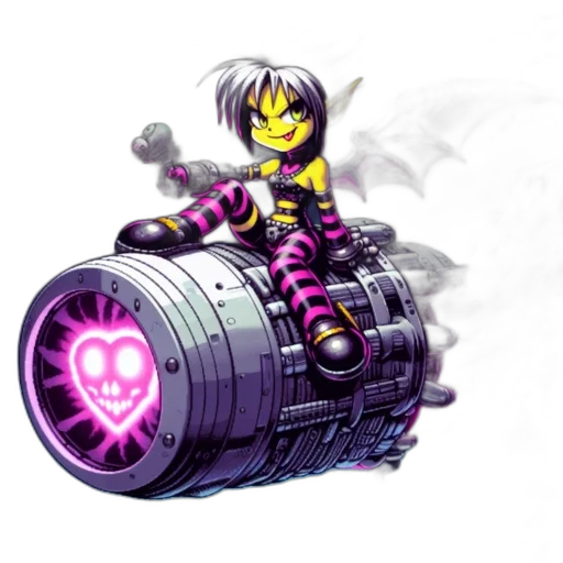 weapon, robot, concept art, cyberpunk, pixel art, fantasy art, neon, anthropomorphic transparent PNG cut-out
