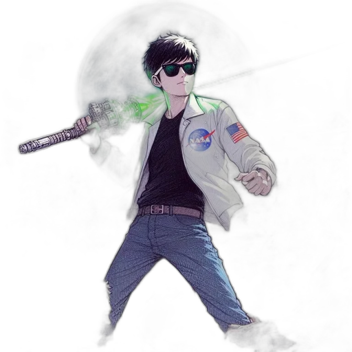 staff, jacket, weapon, sword, concept art, fantasy art, comic book art, pixel art transparent PNG cut-out