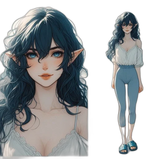 concept art, fantasy art, anime, watercolor, pastel, blue, dark, monochrome transparent PNG cut-out
