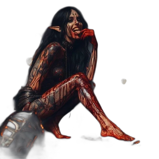 creature, concept art, fantasy art, comic book art, photorealistic, red, dark, medieval transparent PNG cut-out