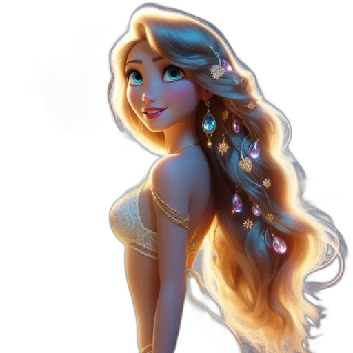 dress, crown, jewelry, fantasy art, concept art, cartoon, photorealistic, pastel transparent PNG cut-out