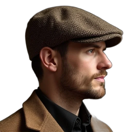 hat, jacket, face, staff transparent PNG cut-out
