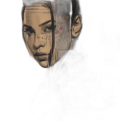 face, mask, jewelry, crown, photorealistic, concept art, fantasy art, comic book art transparent PNG cut-out