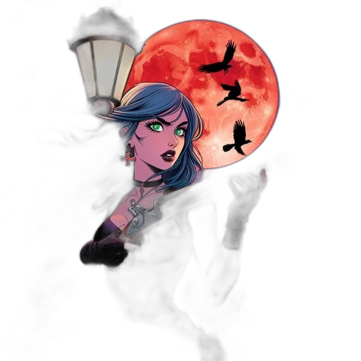 staff, comic book art, concept art, fantasy art, anime, outer space, dark, blue transparent PNG cut-out