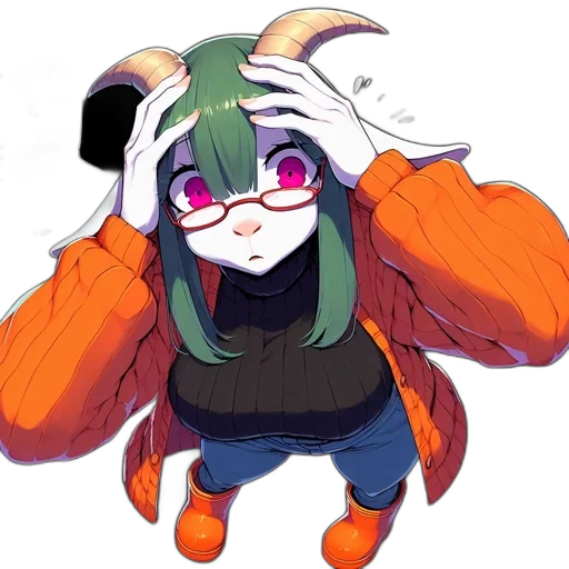 creature, jacket, hat, animal, anime, pixel art, concept art, cartoon transparent PNG cut-out