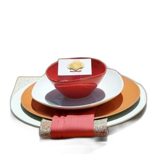 jewelry, food, 3d render, red, vibrant, table, setting, orange transparent PNG cut-out