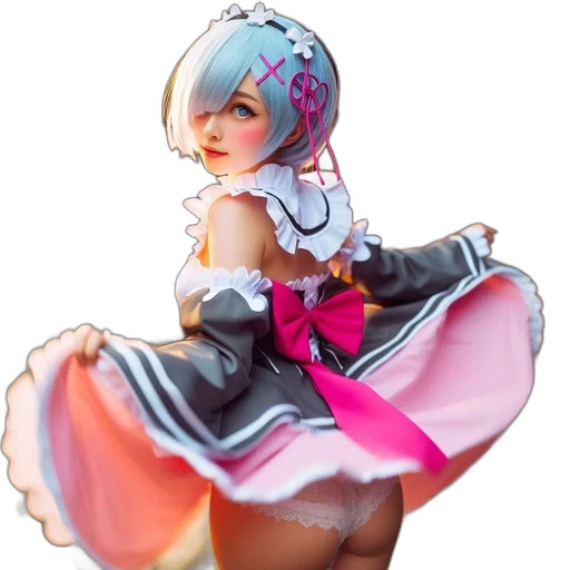 dress, robot, concept art, 3d render, fantasy art, anime, pastel, woman transparent PNG cut-out