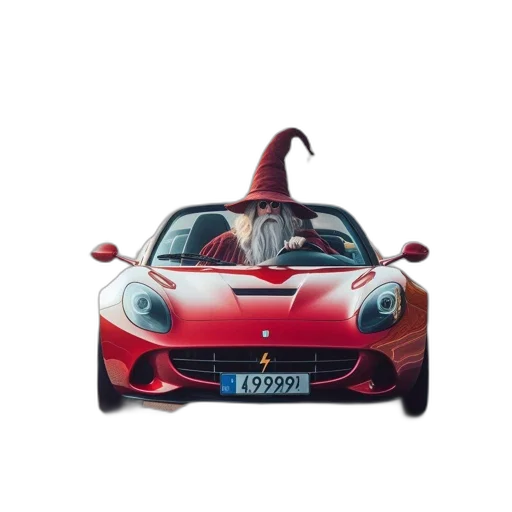 car, animal, dragon, hat, concept art, 3d render, photorealistic, high-speed transparent PNG cut-out