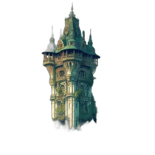 building, crown, staff, dress, concept art, watercolor, fantasy art, pixel art transparent PNG cut-out