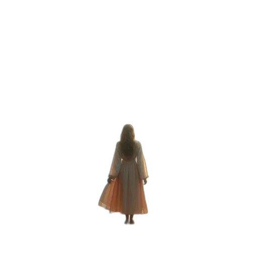 dress, hair, creature, robot transparent PNG cut-out