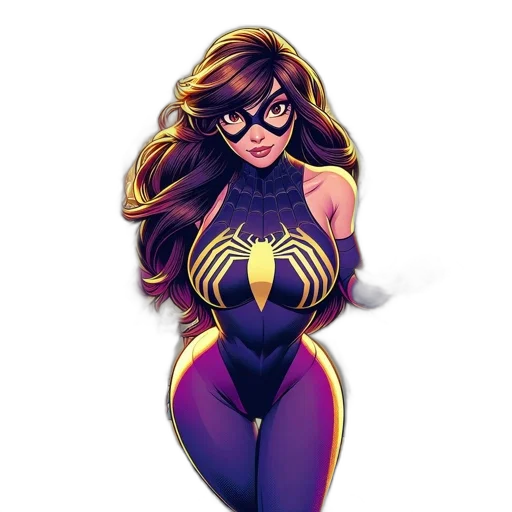 jewelry, comic book art, cartoon, concept art, fantasy art, female, superhero, possibly transparent PNG cut-out