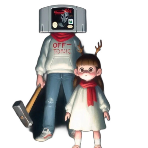 robot, staff, weapon, dress, 3d render, concept art, pixel art, cyberpunk transparent PNG cut-out