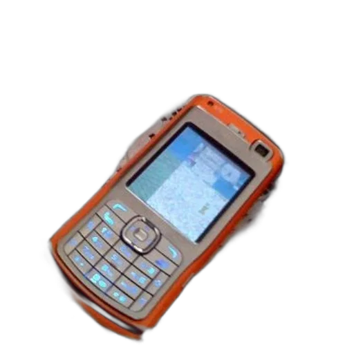 jewelry, weapon, orange, nokia, phone, blue, screen, sits transparent PNG cut-out
