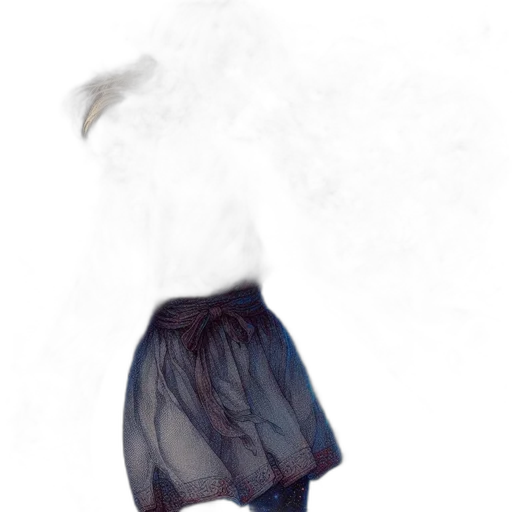 dress, mask, jacket, hair, concept art, watercolor, fantasy art, photorealistic transparent PNG cut-out
