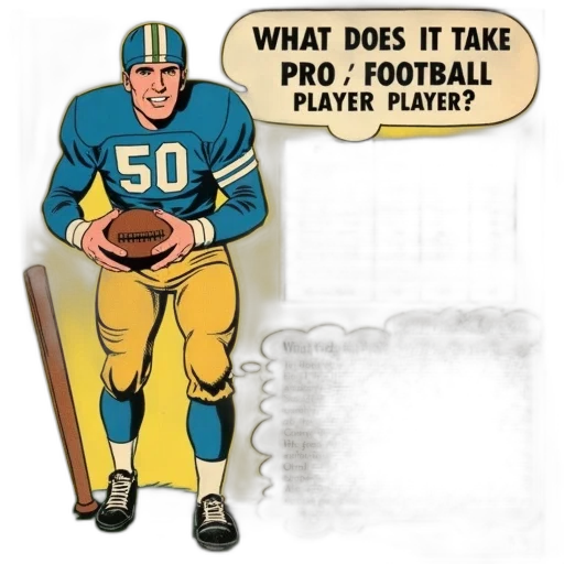 comic book art, vintage, comic, book, page, featuring, football, player transparent PNG cut-out