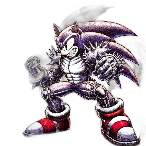 weapon, animal, concept art, pixel art, comic book art, fantasy art, anthropomorphic, hedgehog-robot transparent PNG cut-out