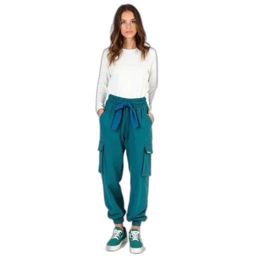 green, blue, monochrome, colorful, woman, standing, white, background transparent PNG cut-out