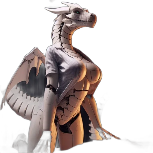 dragon, creature, animal, concept art, fantasy art, 3d render, photorealistic, monochrome transparent PNG cut-out