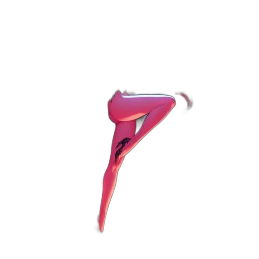 shoes, weapon, staff, hair, 3d render, vaporwave, concept art, photorealistic transparent PNG cut-out