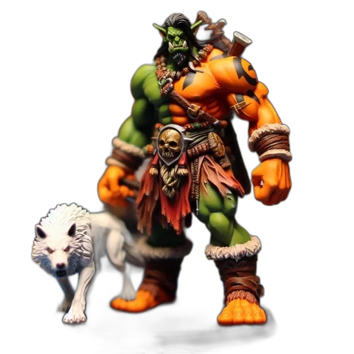 animal, creature, concept art, fantasy art, 3d render, pixel art, green, orc-like transparent PNG cut-out