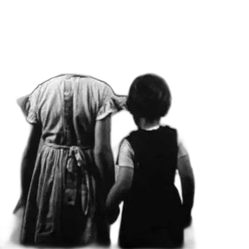 dress, photorealistic, pencil sketch, concept art, two, children, stand, vintage transparent PNG cut-out
