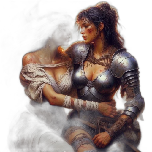 sword, dragon, fantasy art, concept art, photorealistic, oil painting, fire, fog transparent PNG cut-out