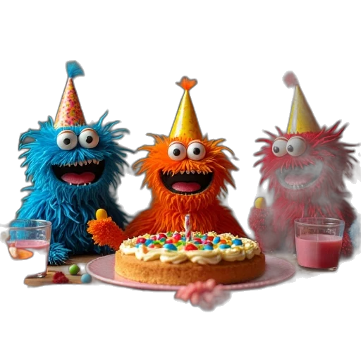 staff, 3d render, monster, birthday transparent PNG cut-out