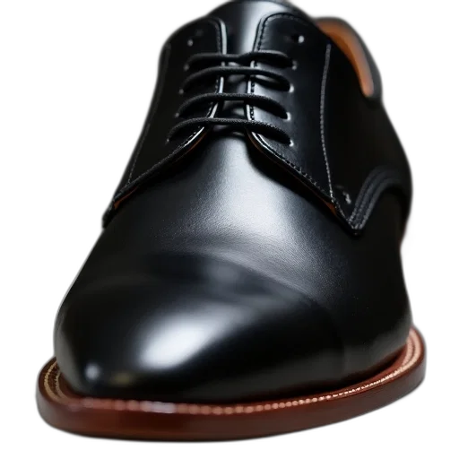 shoes, photorealistic, 3d render, close-up, image, black, leather, shoe transparent PNG cut-out