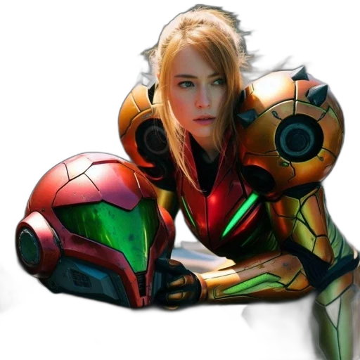 robot, weapon, mask, face, concept art, 3d render, comic book art, cyberpunk transparent PNG cut-out