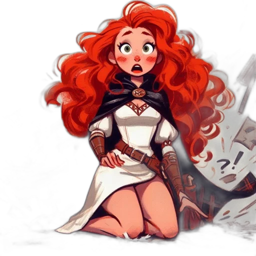 dress, concept art, fantasy art, comic book art, cartoon, fire, underwater, monochrome transparent PNG cut-out