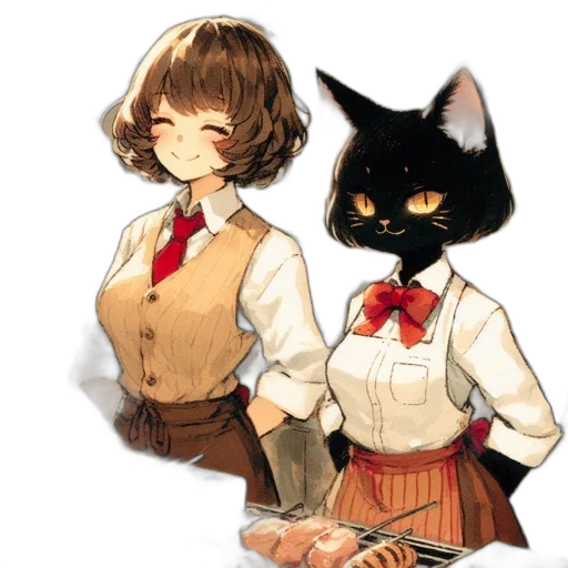 staff, mask, animal, anime, pixel art, concept art, cartoon, dark transparent PNG cut-out