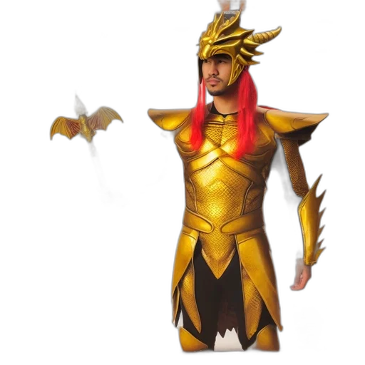 dragon, staff, mask, creature, fantasy art, concept art, 3d render, pixel art transparent PNG cut-out