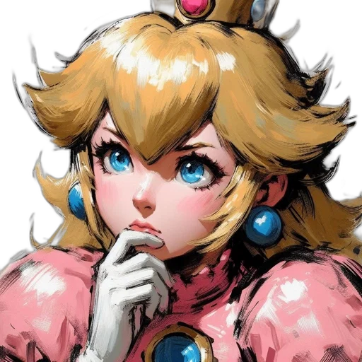 crown, face, dress, weapon, concept art, anime, watercolor, comic book art transparent PNG cut-out