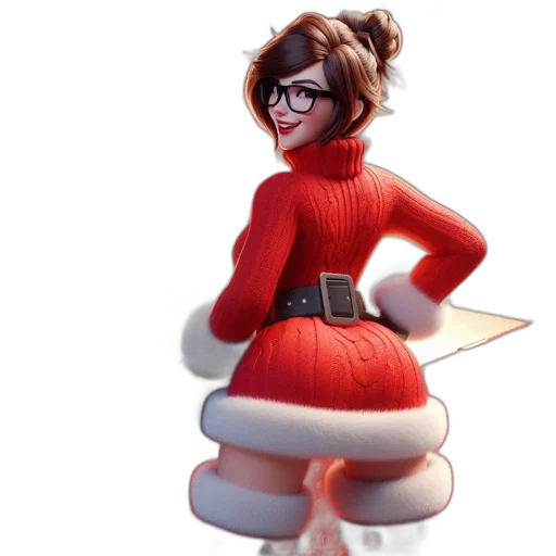 dress, staff, concept art, 3d render, fantasy art, cartoon, snow, animated transparent PNG cut-out