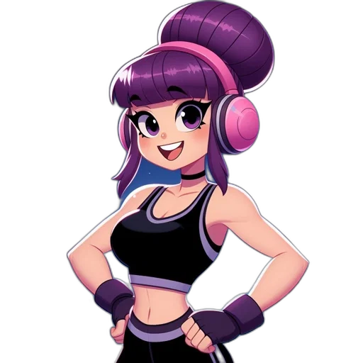 staff, pixel art, cartoon, anime, concept art, animated, female, fighter transparent PNG cut-out