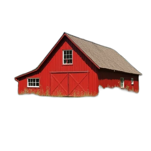 building, food, furniture, 3d render, concept art, photorealistic, red, barn transparent PNG cut-out