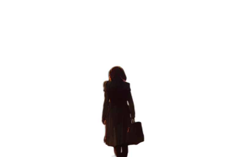 jacket, dress, staff, umbrella transparent PNG cut-out