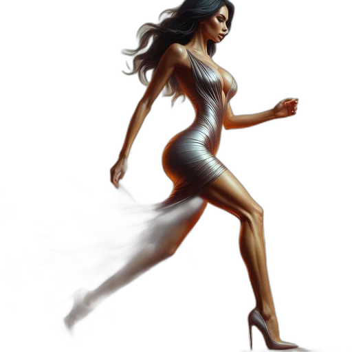 dress, concept art, comic book art, fantasy art, photorealistic, agile, female, figure transparent PNG cut-out