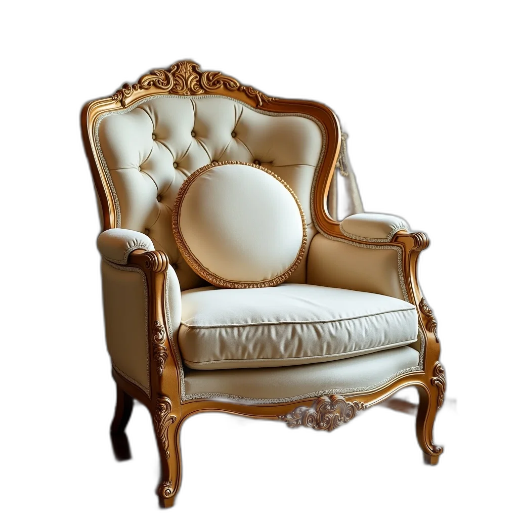 furniture, crown, hat, jewelry, 3d render, photorealistic, concept art, golden transparent PNG cut-out