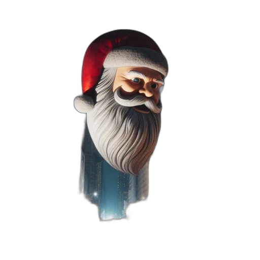 hat, mask, staff, face, 3d render, nighttime, city, street transparent PNG cut-out