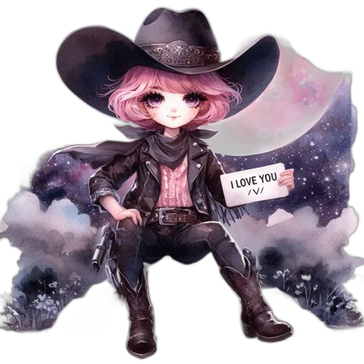 hat, jacket, staff, weapon, fantasy art, concept art, watercolor, anime transparent PNG cut-out