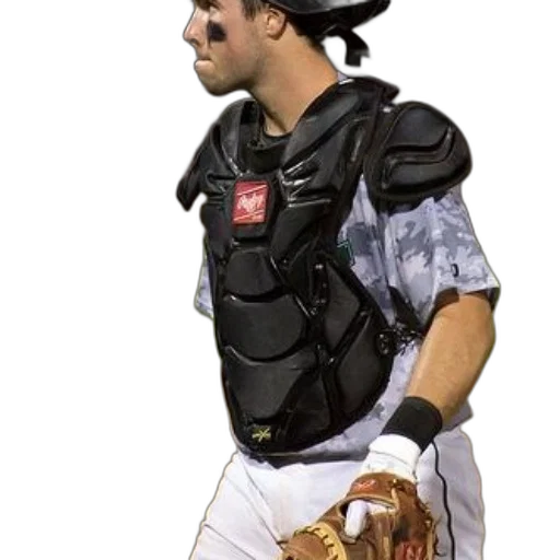 photorealistic, concept art, baseball, catcher, wearing, protective, gear, glove transparent PNG cut-out