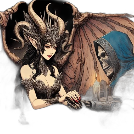 mask, dragon, fantasy art, concept art, comic book art, pixel art, dark, woman transparent PNG cut-out