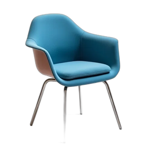 furniture, 3d render, blue, modern, chair, cushioned, seat, backrest transparent PNG cut-out