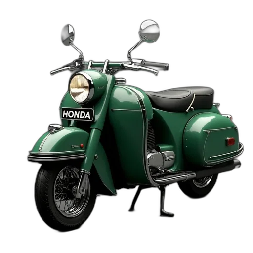 photorealistic, 3d render, concept art, cartoon, green, motorcycle, sidecar, parked transparent PNG cut-out
