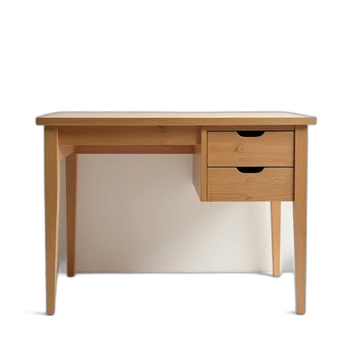 furniture, 3d render, wooden, table, smooth, surface, two, drawers transparent PNG cut-out