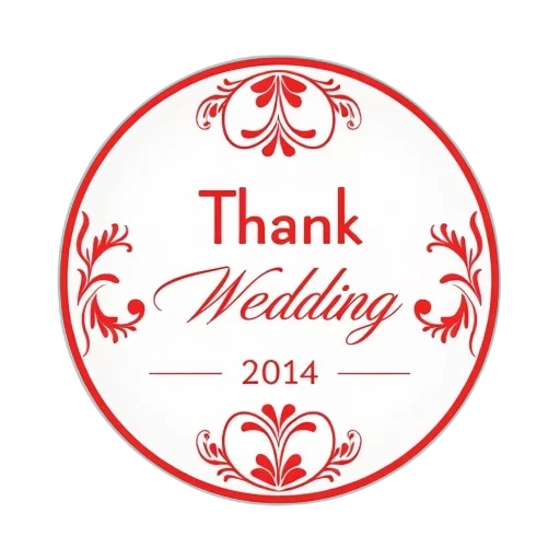 red, monogram, wedding, thank transparent PNG cut-out