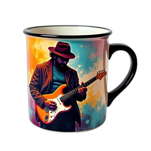 hat, photorealistic, cartoon, watercolor, ceramic, coffee, mug, vibrant transparent PNG cut-out
