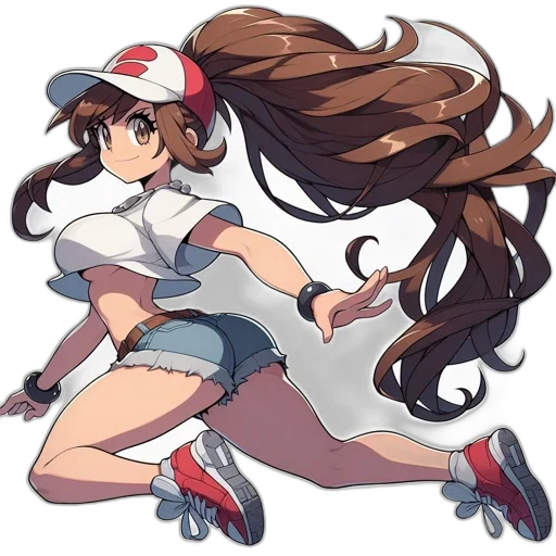 hat, hair, staff, dress, anime, concept art, pixel art, cartoon transparent PNG cut-out