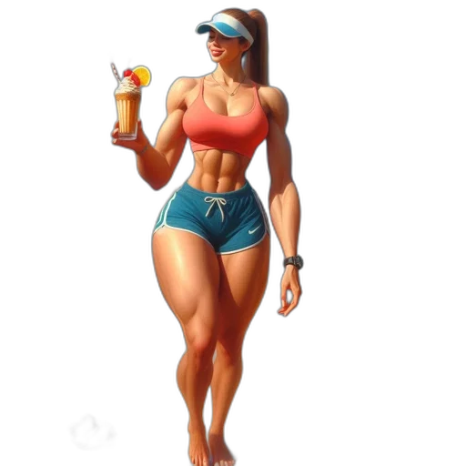 bottle, staff, concept art, pixel art, 3d render, fantasy art, muscular, woman transparent PNG cut-out